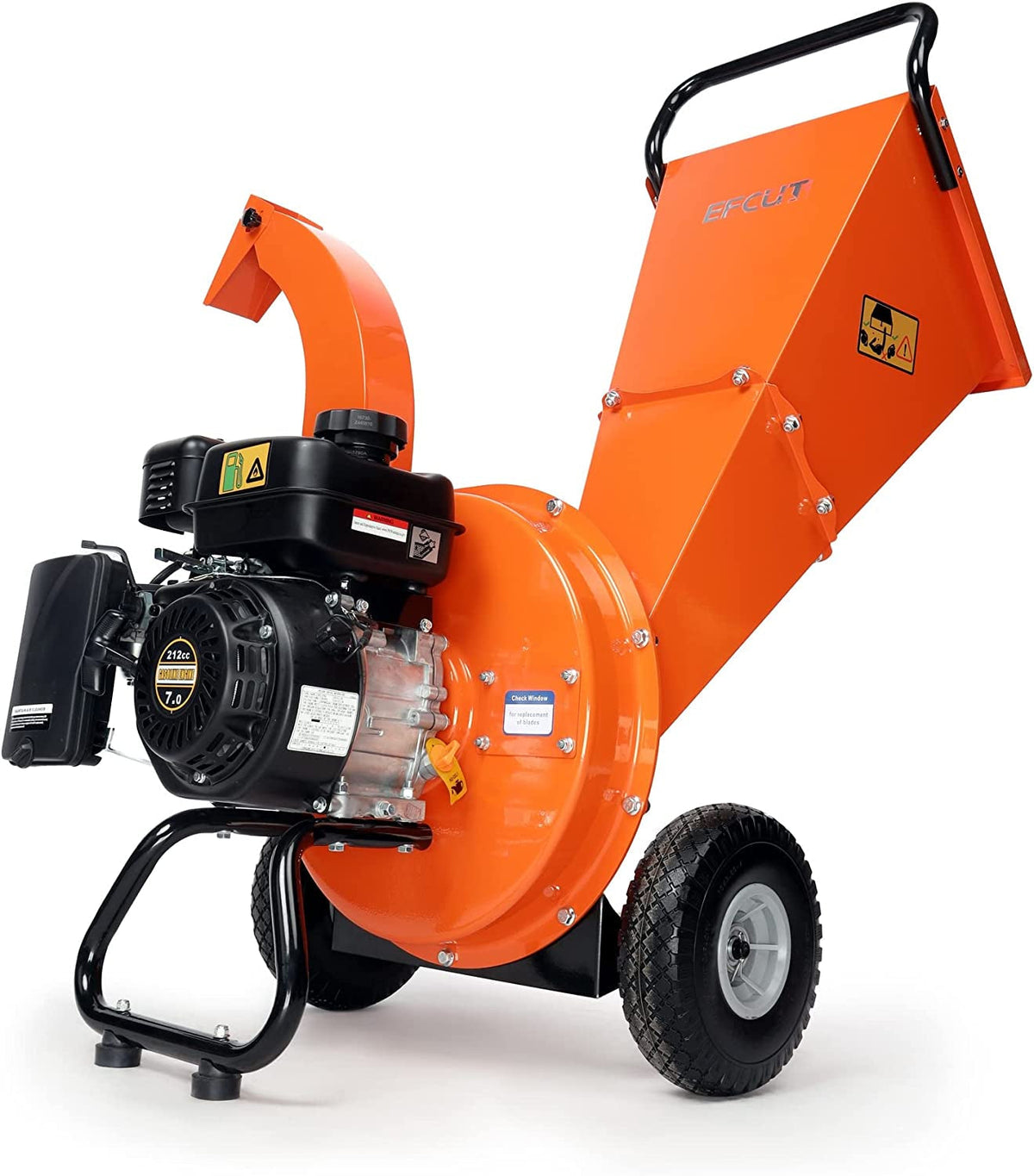 Gas Powered Wood Chipper Shredder Mulcher - 7HP 212cc, 3 Inch Max Capacity, 20:1 Reduction