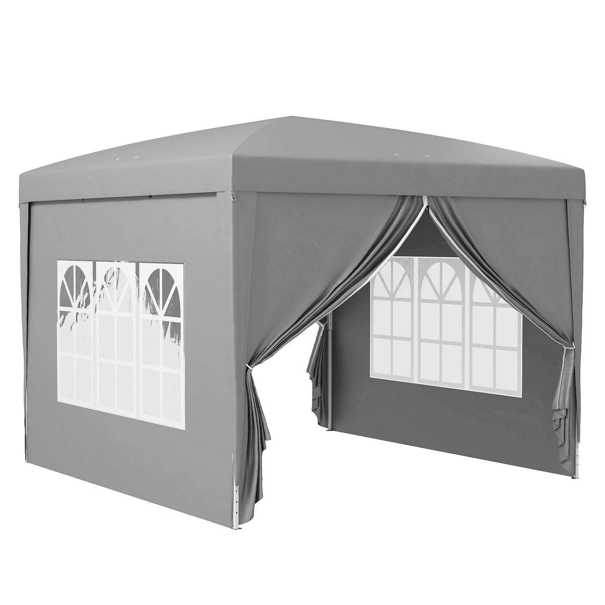 10' x 10' Outdoor Pop-Up Party Tent with Carry Bag, Light Grey