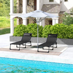 2-Piece Folding Chaise Lounge Set for Poolside or Beach, Black