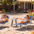 Folding Lounge Chair with Face Hole, Side Pocket and Strap, Grey