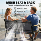 4-Seater Outdoor Sofa Set with Loveseat, 2 Armchairs & Metal Table, Mesh, Grey