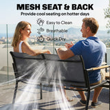 4-Seater Outdoor Sofa Set with Loveseat, 2 Armchairs & Metal Table, Mesh, Grey