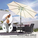 2.7 m Garden Parasol with Cross Base, Sandbag and Tilt, Cream White