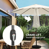 2.7 m Garden Parasol with Cross Base, Sandbag and Tilt, Cream White