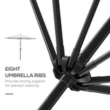 10' x 8' Round Market Umbrella with Crank and Tilt, White