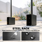 Heavy-Duty Steel DIY Firewood Rack with Customizable Width for Indoor & Outdoor Log Storage, Black