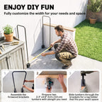 Heavy-Duty Steel DIY Firewood Rack with Customizable Width for Indoor & Outdoor Log Storage, Black