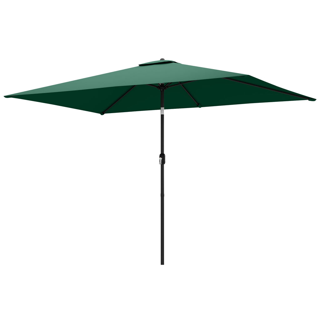 3 x 2 m Garden Parasol with Crank Handle and Tilt Function, Green