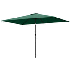 3 x 2 m Garden Parasol with Crank Handle and Tilt Function, Green