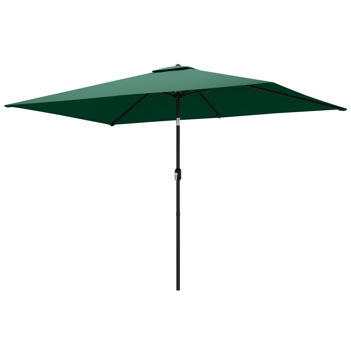 3 x 2 m Garden Parasol with Crank Handle and Tilt Function, Green