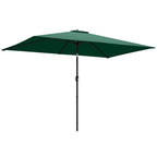 3 x 2 m Garden Parasol with Crank Handle and Tilt Function, Green