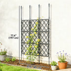 33.5 x 77.6 Inch Foldable Garden Trellis for Climbing Plants, Black