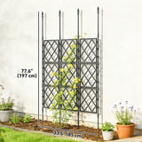 33.5 x 77.6 Inch Foldable Garden Trellis for Climbing Plants, Black