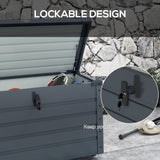 78 Gallon Galvanized Steel Deck Box with Wheels and Handles, Dark Grey