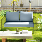 2 Seater Outdoor Seat Cushions with Backrest, Light Blue