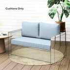 2 Seater Outdoor Seat Cushions with Backrest, Light Blue