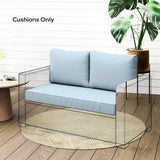 2 Seater Outdoor Seat Cushions with Backrest, Light Blue