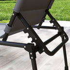 2-Piece Outdoor Lounge Chairs with Sunshade and Pillow, Gray