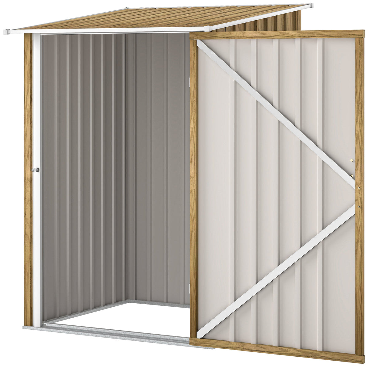 3' x 3' Lean-to Garden Storage Shed with Lockable Door & Galvanized Steel Construction