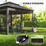 3 x 3 m Pop Up Gazebo with Double Roof, Netting & Carry Bag, Black