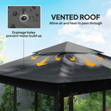 3 x 3 m Pop Up Gazebo with Double Roof, Netting & Carry Bag, Black