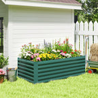 6' x 3' x 2' Galvanized Raised Garden Bed for Vegetables, Dark Green