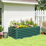 6' x 3' x 2' Galvanized Raised Garden Bed for Vegetables, Dark Green
