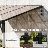 13' x 10' Lean-to Gazebo with Polycarbonate Roof, Brown
