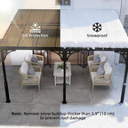 13' x 10' Lean-to Gazebo with Polycarbonate Roof, Brown