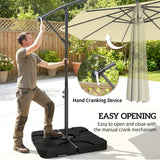 3 m Cantilever Parasol with Weights, Cover & Cross Base, Sand