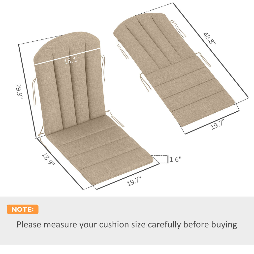 4-Piece Adirondack Chair Cushions, 49" x 20" x 2", Beige