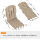 4-Piece Adirondack Chair Cushion Set with Ties, Beige