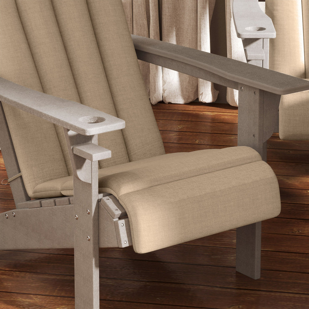4-Piece Adirondack Chair Cushions, 49" x 20" x 2", Beige