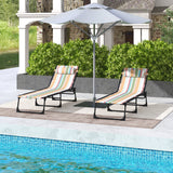 2-Piece Folding Chaise Lounge Set with 4-Position Reclining Back & Breathable Mesh Seat for Poolside and Beach