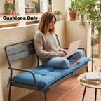 Memory Foam Sun Lounger Cushion with Ties, 190 x 60 cm, Blue