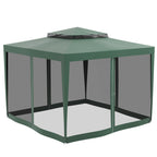 10' x 10' Canopy Tent with Mesh Netting and Double Tier Roof, Green