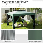 10' x 10' Canopy Tent with Mesh Netting and Double Tier Roof, Green