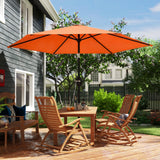 2.6 m Garden Parasol with Tilt, Crank, Vent & Aluminium Pole, Orange