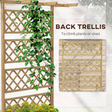 Wood Raised Garden Bed with Trellis, Roof and Privacy Screen, Natural