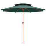 104'' x 104'' Patio Umbrella with Crank and Double Top, Green