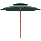 104'' x 104'' Patio Umbrella with Crank and Double Top, Green