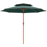 104'' x 104'' Patio Umbrella with Crank and Double Top, Green