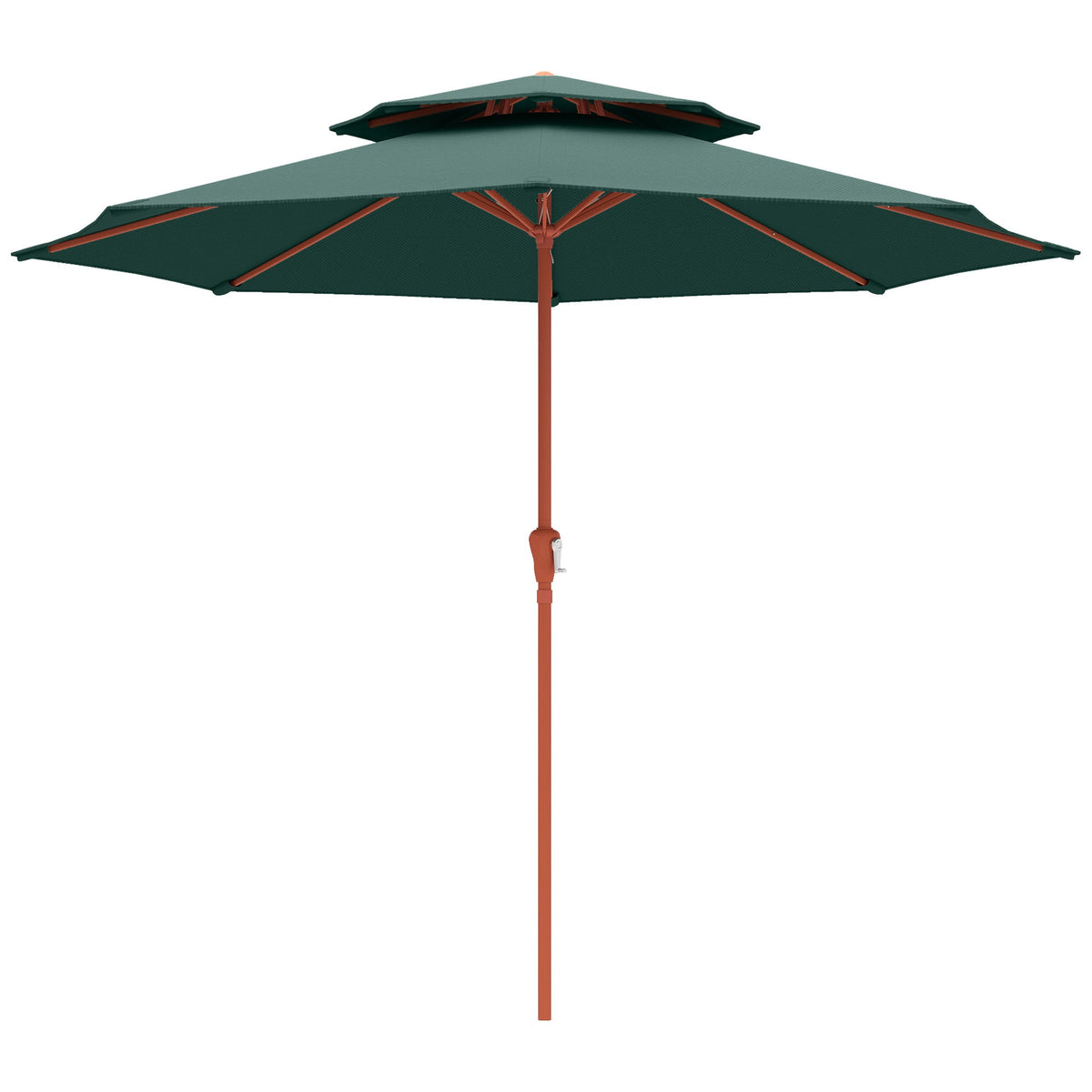 104'' x 104'' Patio Umbrella with Crank and Double Top, Green