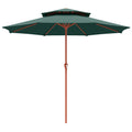 104'' x 104'' Patio Umbrella with Crank and Double Top, Green