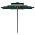 104'' x 104'' Patio Umbrella with Crank and Double Top, Green