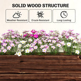 2-Tier Wooden Raised Planter with Liner, 60 x 25 x 70 cm