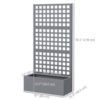 35" x 16" x 70" Raised Garden Bed with Trellis and Privacy Screen, Grey Wood Effect