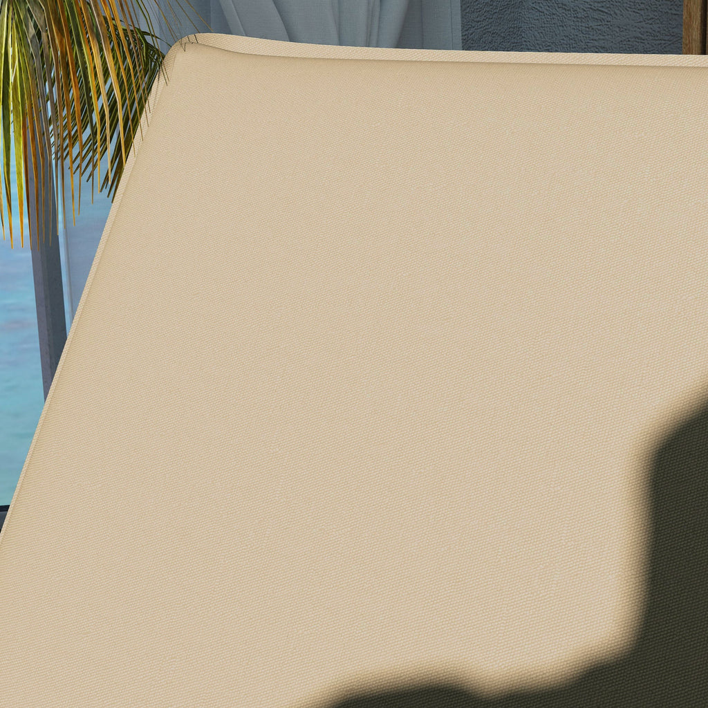 2-Piece Outdoor Lounge Chair Cushions, 76" x 23", Beige