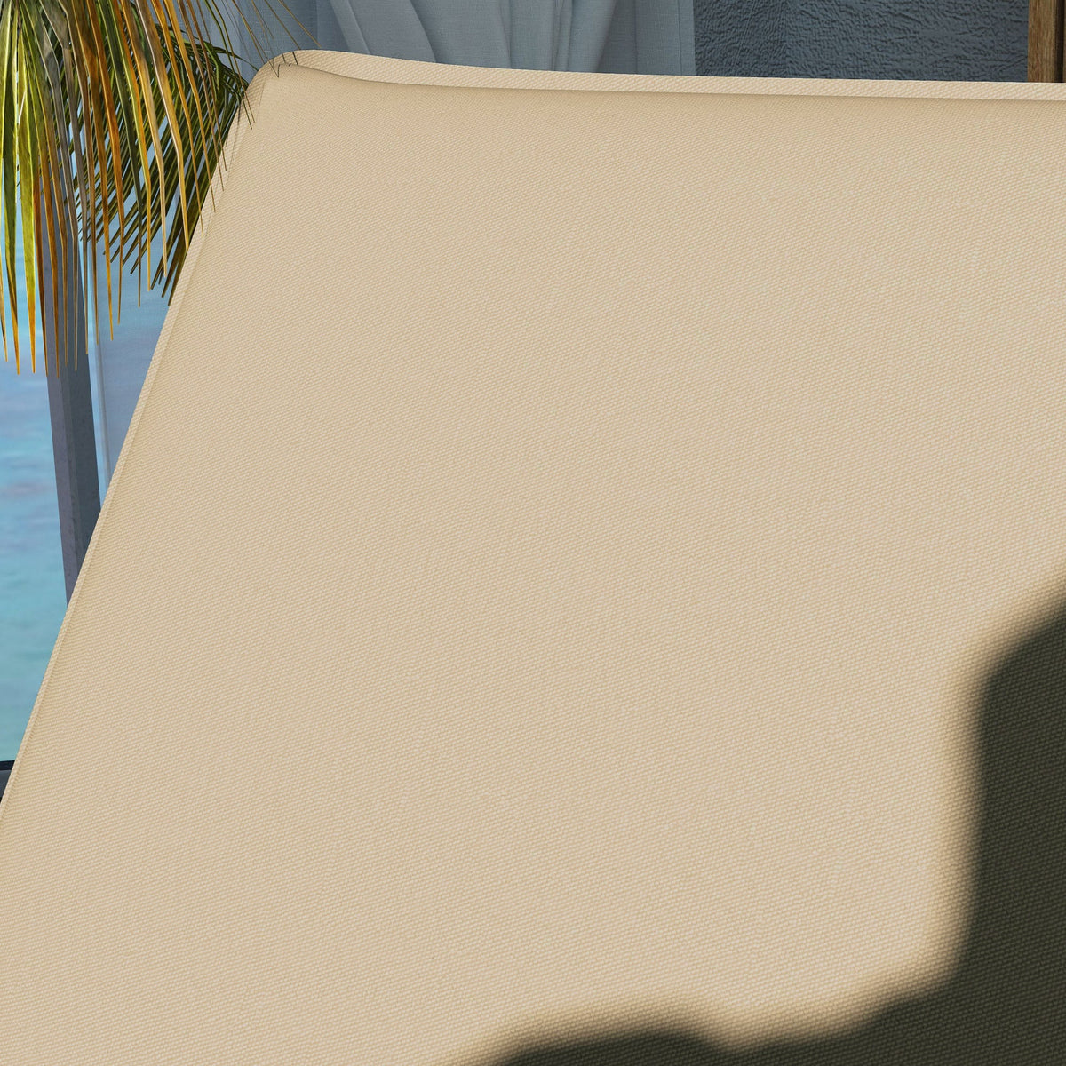 2-Piece Outdoor Lounge Chair Cushions, 76" x 23", Beige