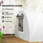 10' x 3' x 2' Portable Mini Greenhouse with 5 Mesh Windows, White